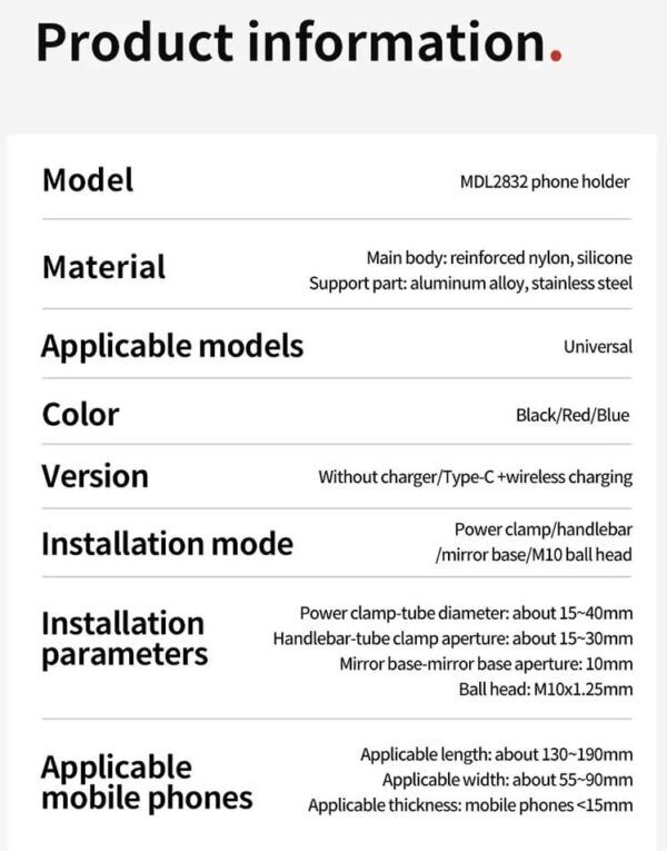 Giá Đỡ Điện Thoại Motowolf Càng Cua MDL 2832